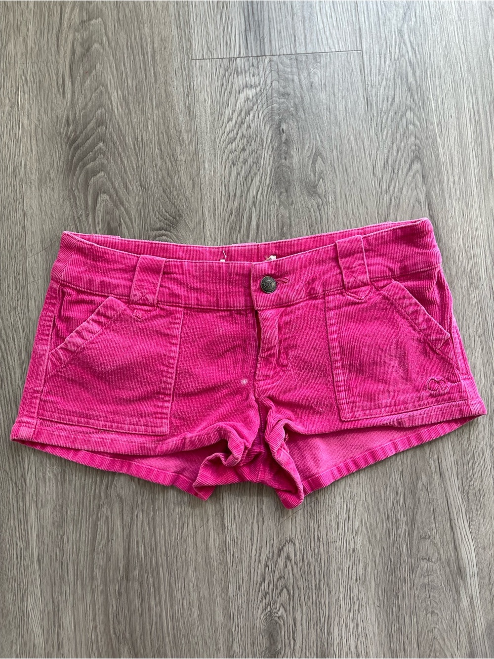 Vtg Y2K OP ocean pacific hot pink corduroy mini shorts